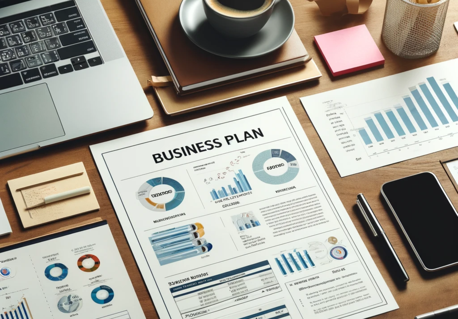 Un business plan sur un bureau